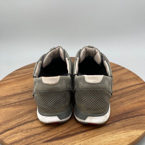 Kizik New York Shoes Mens Size 12 M Gray Leather Sneakers Hands Free Running Gym